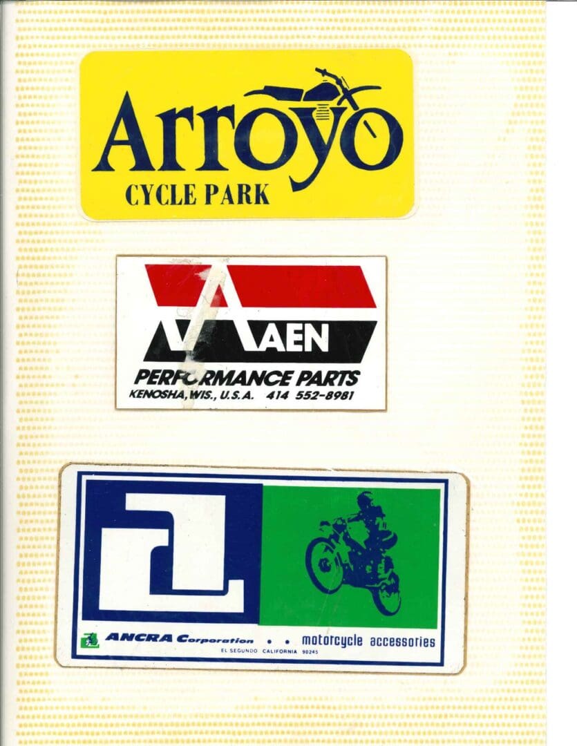 Arroyo cycle park sticker on the display of the website