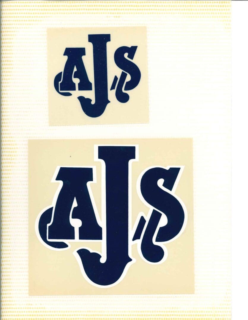 AJS sticker on the display of the website
