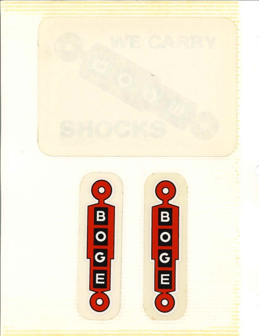 A set of stickers with the words we carry shocks.