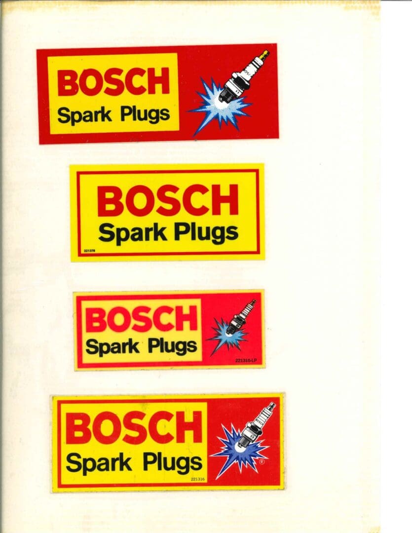 Bosch spark plug stickers.