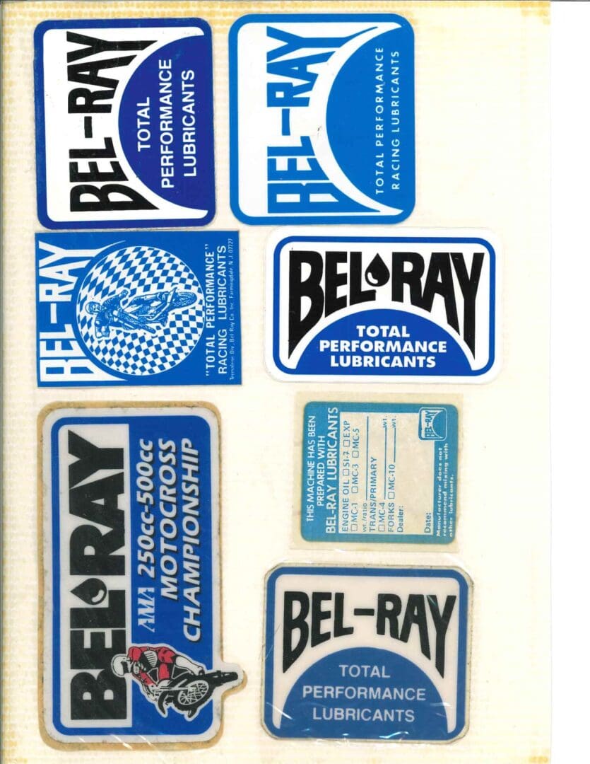 Bel ray racing stickers.