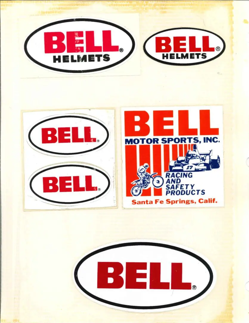 Bell motorcycle inc decals.