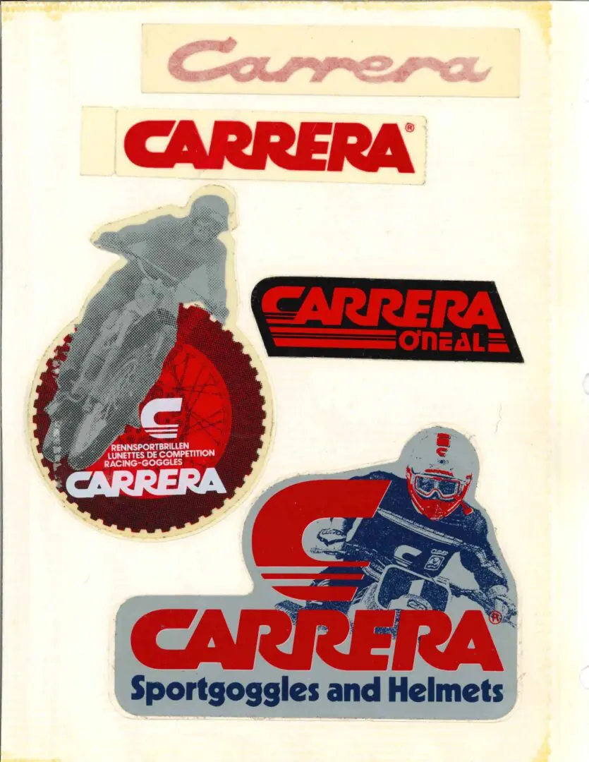 Carrera motocross stickers.