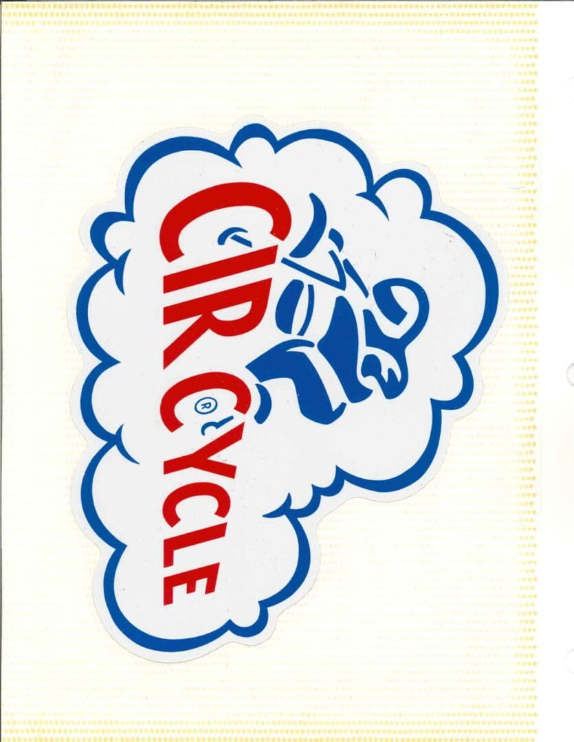 A sticker with the words cr cycle on it.