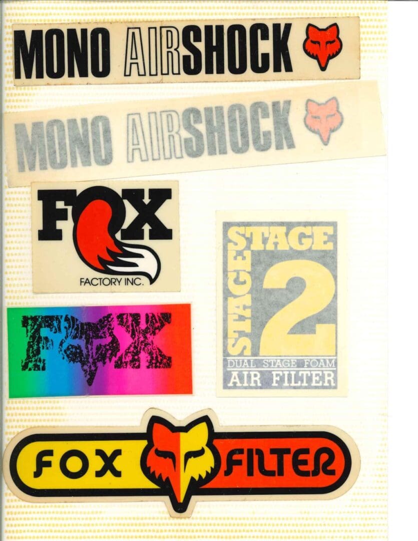 Mono airshock fox filter sticker set.