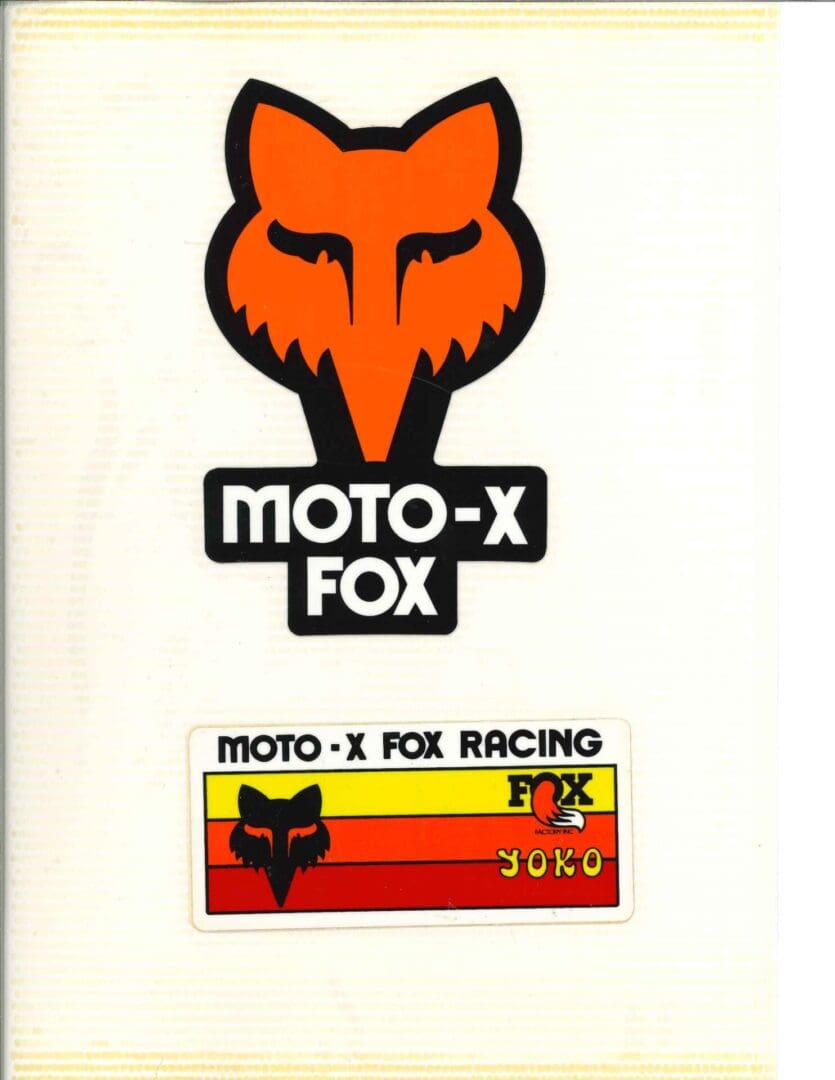 Moto x fox racing sticker.