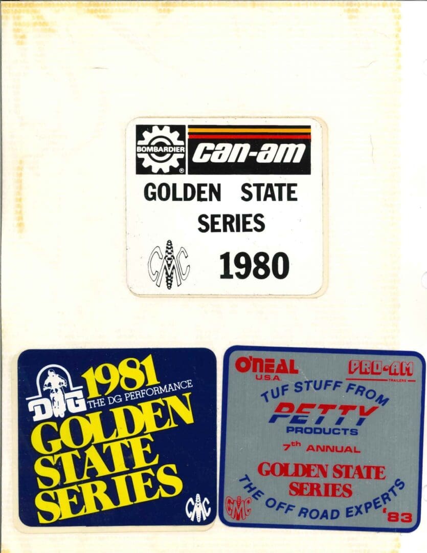 A box with a golden state series sticker on it.