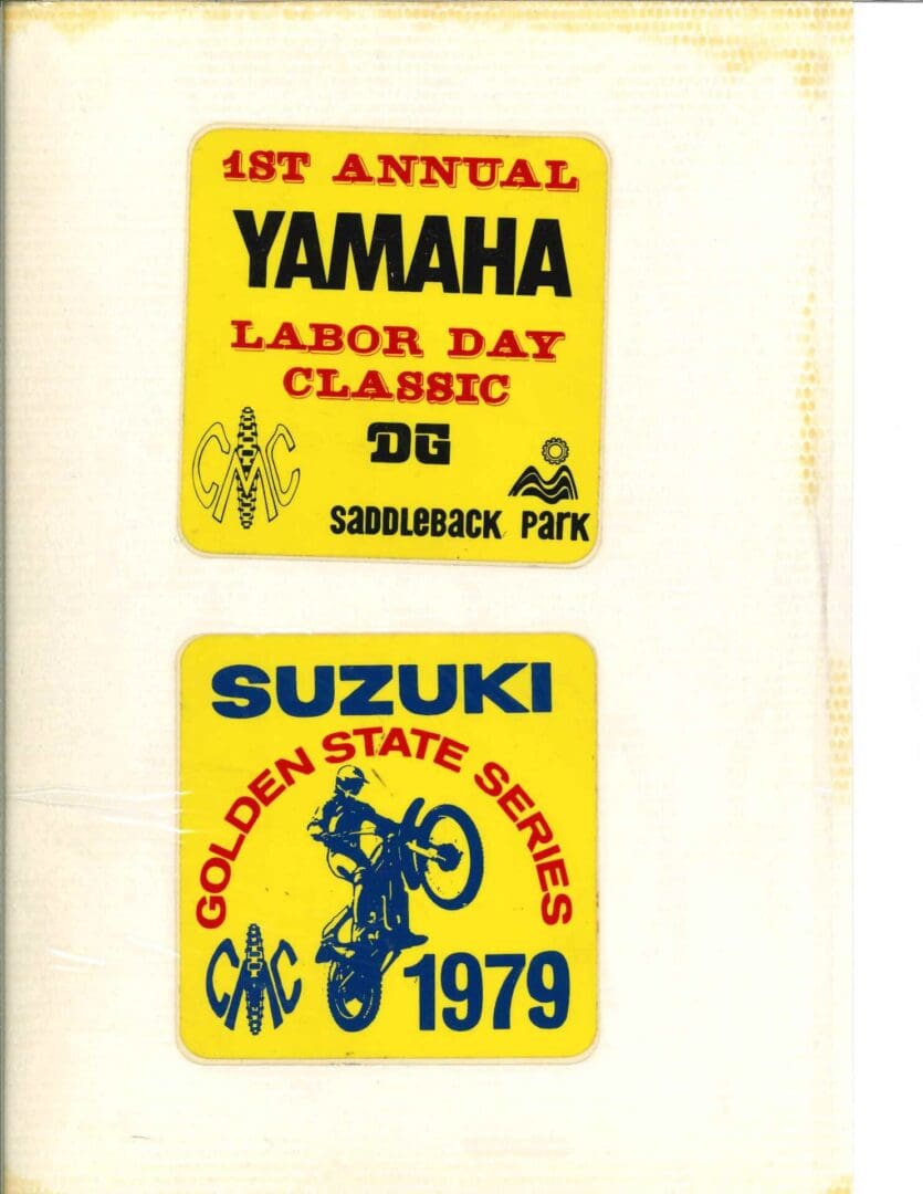 Yamaha and suzuki labor day stickers.