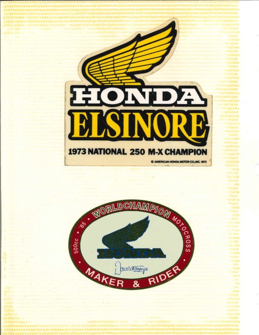 A honda elisore logo and a honda elisore logo.