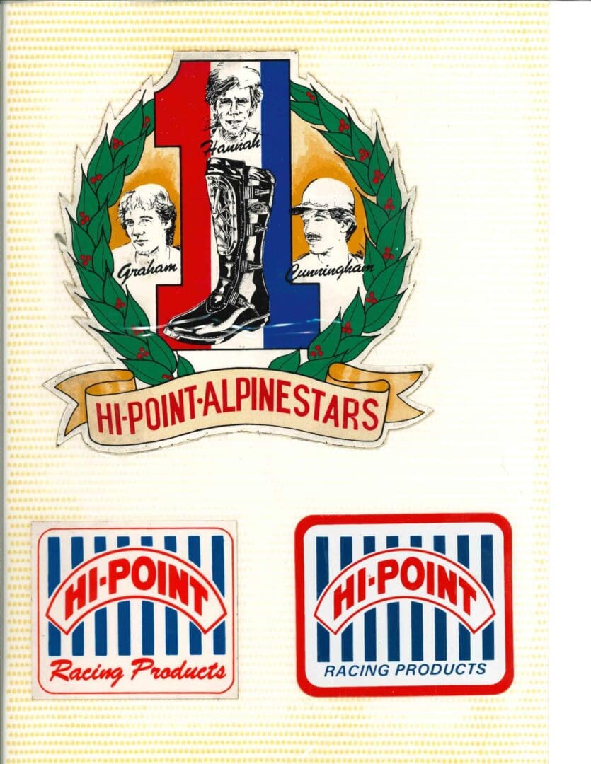 A sticker with the words hippoint stars on it.