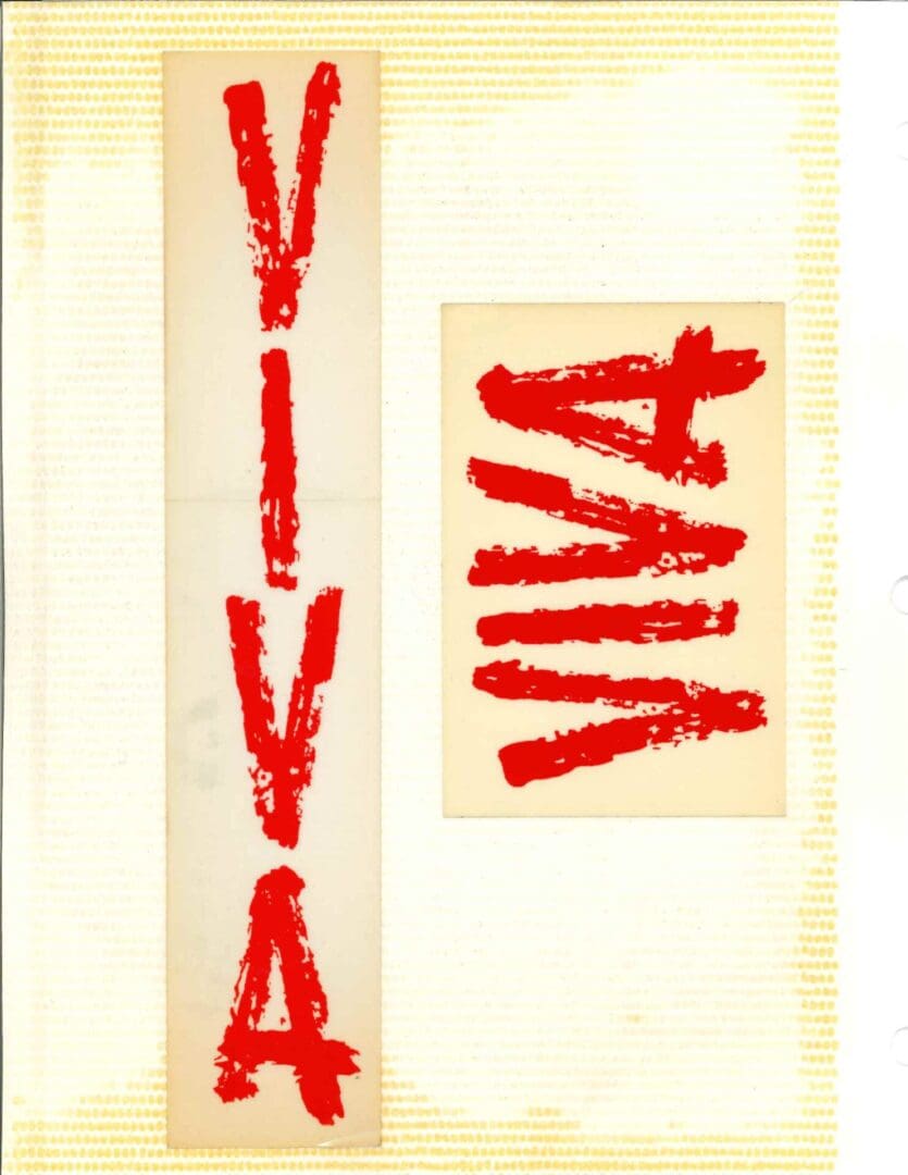 The word viva is written on a piece of paper.