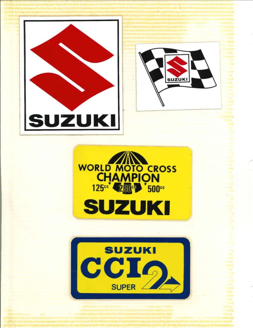 Suzuki world championship stickers.