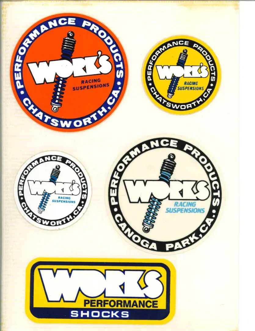 A sticker with the words worsey's performance shocks.