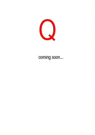 Picture of letter Q and coming soon text