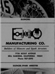 A vintage black and white ad showcasing a motorcycle manufacturing company's products, featuring MX books and aftermarket catalogs.