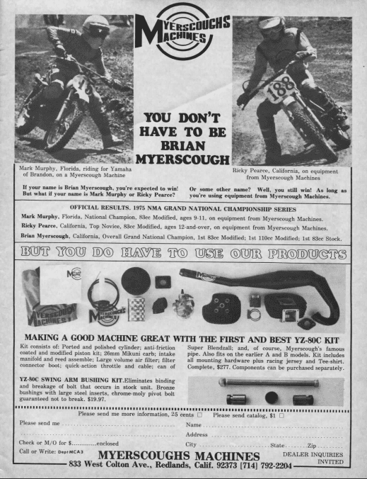 A vintage black and white advertisement for a motorcycle.