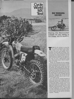 A vintage magazine featuring interviews and articles, including an advertisement for a dirt bike.