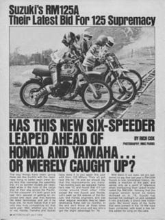 A newspaper ad for the Suzuki RM2 12 Supremacy, featuring Jones MX Collection.