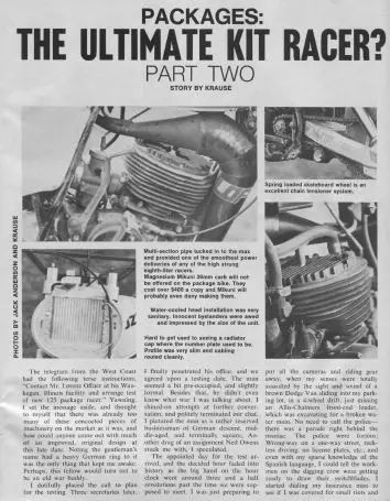 A captivating article exploring vintage interviews and articles about the ultimate kit racer.