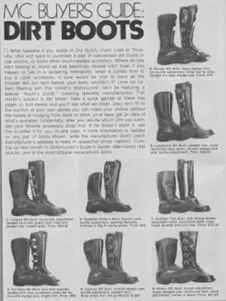 Mc buyers guide dirt boots. This comprehensive guide offers vintage interviews and articles to assist buyers in making informed decisions about their dirt boots purchases.