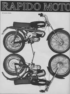 A vintage black and white ad featuring rapido moto.