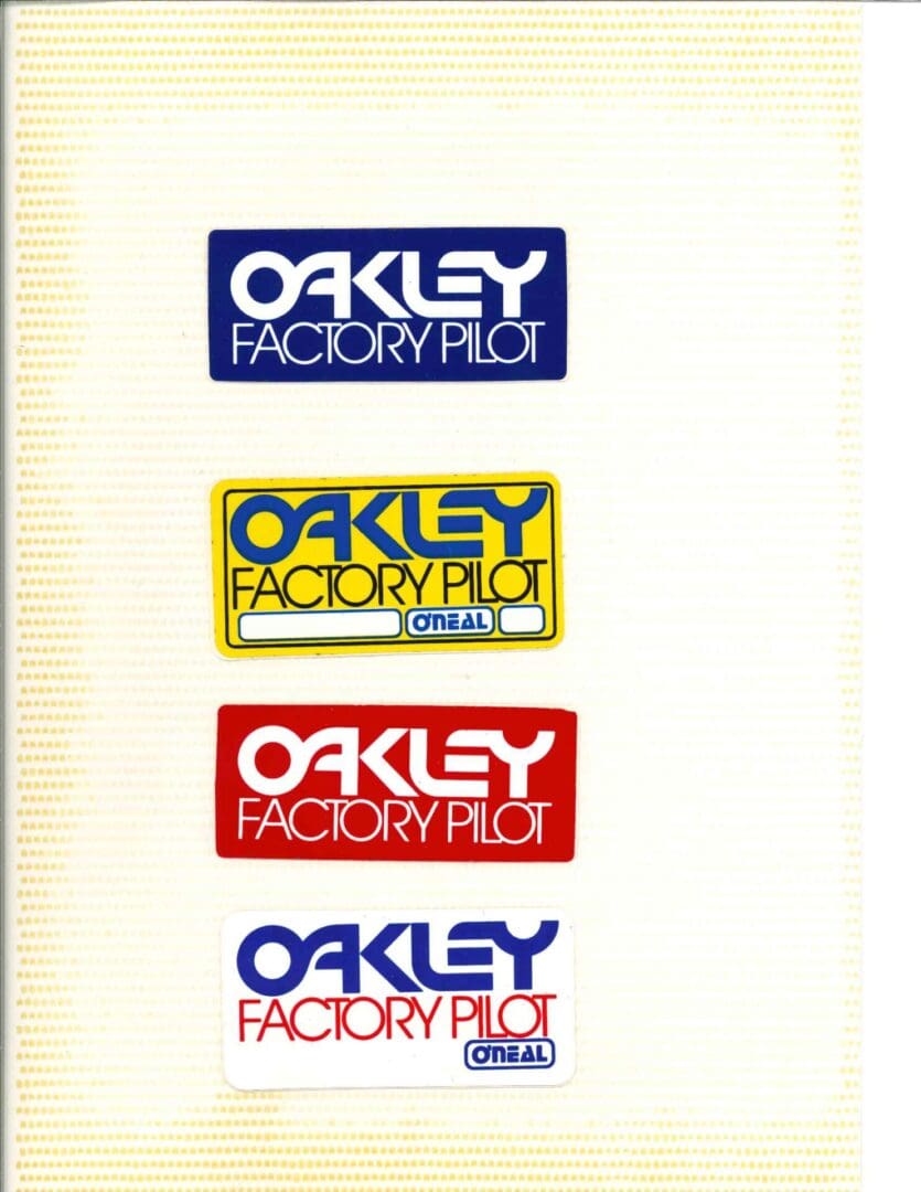 Oakley factory pilot sticker set.
