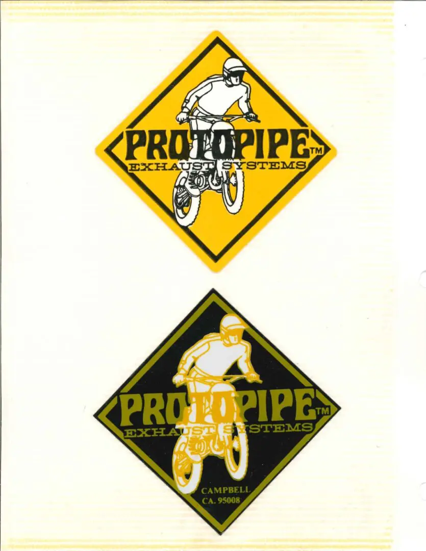 A pair of yellow and black signs with the words propipe on them.