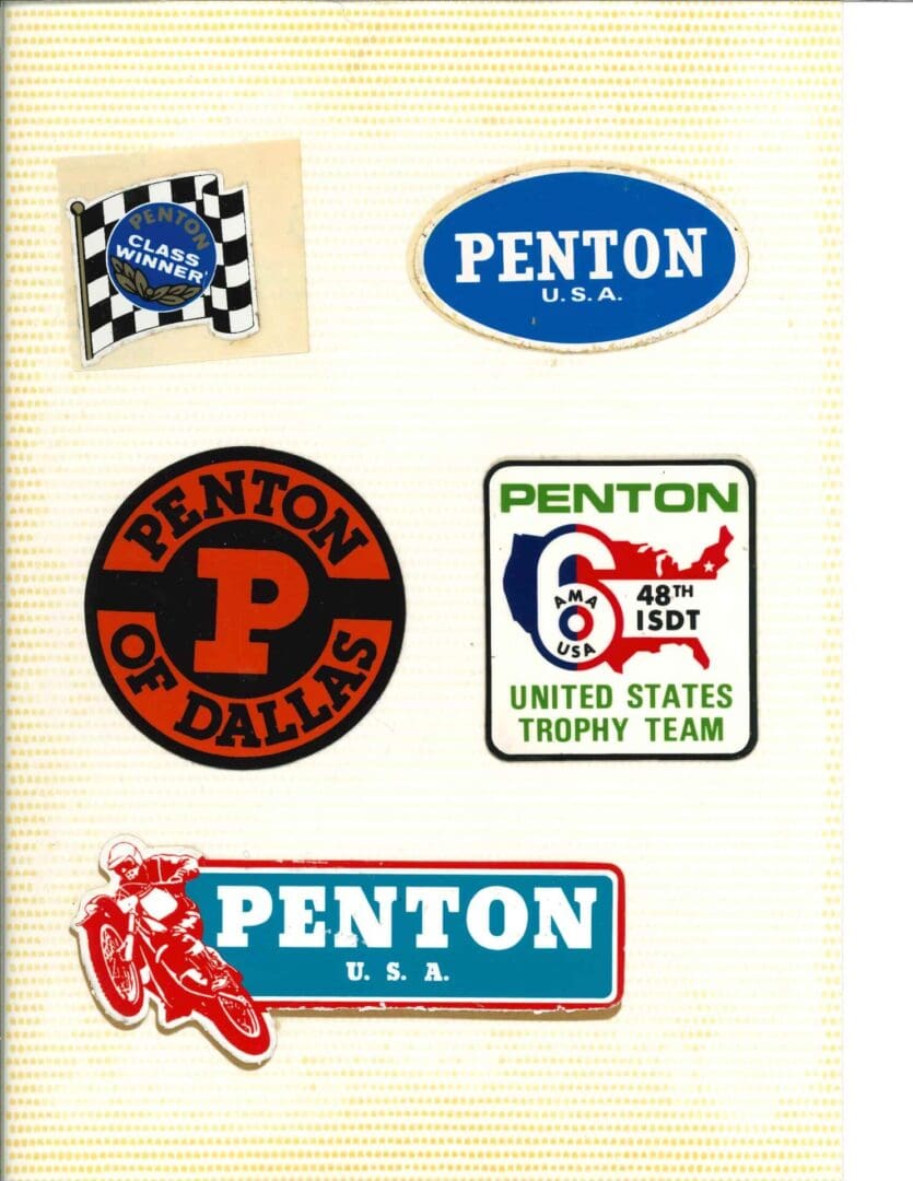 A collection of penton logos on a white background.