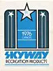 The vintage logo for Skyway Recreation Products, inspired by vintage MX books and aftermarket catalogs.