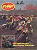 The vintage cover of a motocross magazine with a group of dirt bikers.