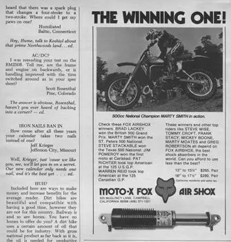 Vintage Advertisement for Moto Fox Motorcycles